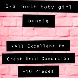10 PC Bundle Baby Girl Bundle 0-3 months Newborn